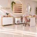 Ver imagem 1 de Conjunto para Manicure com Escrivaninha e Balcão para Estúdio de Nail Design