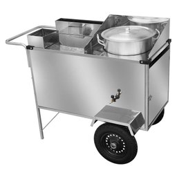 Carrinho de Milho Verde Luxo L24p com Toldo e com Rodas Pneumaticas Inox - Cefaz - 1
