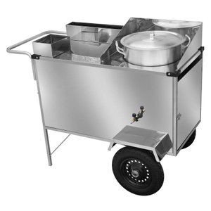 Carrinho de Milho Verde Luxo L24p com Toldo e com Rodas Pneumaticas Inox - Cefaz
