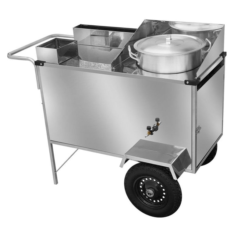 Carrinho de Milho Verde Luxo L24p com Toldo e com Rodas Pneumaticas Inox - Cefaz