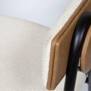 Ver imagem 6 de Cadeira Metal Design Atemporal Sala de Jantar Moderna Zaya Preto/Linho Off White/Durango Kaki