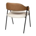 Ver imagem 4 de Cadeira Metal Design Atemporal Sala de Jantar Moderna Zaya Preto/Linho Off White/Durango Kaki