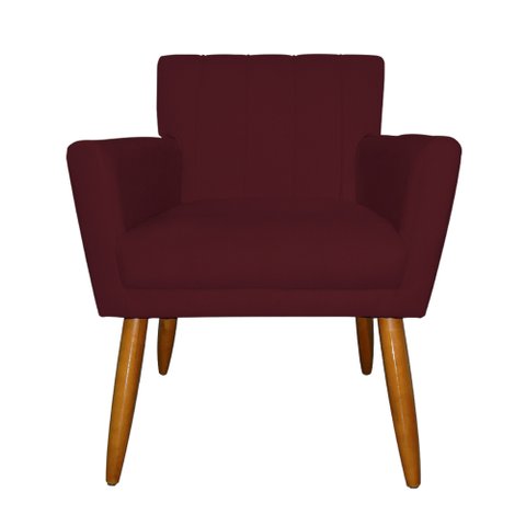 Poltrona Camila Estofada para Sala de Espera - Suede - Sv Decor:bordo