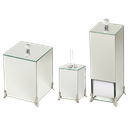 Ver imagem 1 de KIT LAVABO BANHEIRO LUXO VIDRO 3 PEÇAS: ESPELHO PRATA