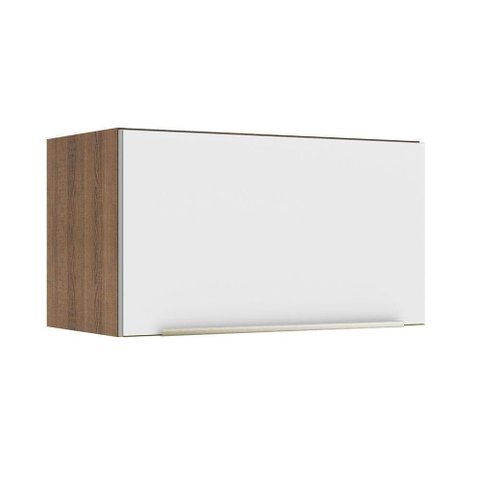 Armário Aéreo 60 Cm 1 Porta Basculante Rustic/Branco Veludo