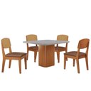 Ver imagem 2 de Mesa de Jantar Eloise 90cm Tampo Mdf Vidro com 4 Cadeiras Copper Premium Moderna Mobília