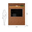 Ver imagem 4 de Painel Ripado para TV até 65 Polegadas com LED MDF 183cmx240cm Trento Marrom Freijó