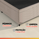 Ver imagem 7 de Base Cama Box Baú Casal 138x188x41cm Bege Suede Veludo Prince