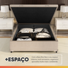 Base Cama Box Baú Casal 138x188x41cm Bege Suede Veludo Prince - 6