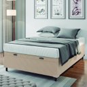 Ver imagem 3 de Base Cama Box Baú Casal 138x188x41cm Bege Suede Veludo Prince