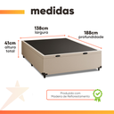 Ver imagem 3 de Base Cama Box Baú Casal 138x188x41cm Bege Suede Veludo Prince