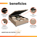 Ver imagem 4 de Base Cama Box Baú Casal 138x188x41cm Bege Suede Veludo Prince