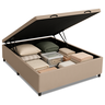Base Cama Box Baú Casal 138x188x41cm Bege Suede Veludo Prince - 2