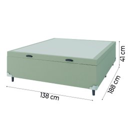 Base Cama Box Baú Casal 138x188x41cm Bege Suede Veludo Prince - 3