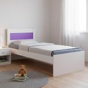 Ver imagem 2 de Cama Solteiro Prisma Branco com Lilás - Jea Móveis