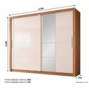 Ver imagem 3 de Guarda-Roupa Casal 02 Portas Deslizantes 04 Gavetas com Espelho Cinamomo/Off White Palace