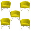 Ver imagem 1 de Kit 05 Poltronas Paola Sued Amarelo - D'Classe Decor