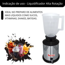 Liquidificador Comercial de Alta Rotação 18000rpm de 1,5l Vitalex:220v - 4
