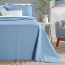 Ver imagem 3 de Kit Cobre Leito Colcha Clean Solteiro Dupla Face - Azul