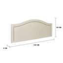 Ver imagem 2 de Cabeceira Casal Curva Luxo 140x60 Suede Off White - Tachas Prata