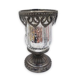 Castiçal Porta Velas Medieval Vidro Vintage Silver C/ Base - 2