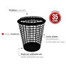 Cesto para Roupas Redondo Capacidade 35 Litros Cor Preto Durín - 2