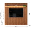 Ver imagem 4 de Painel Ripado para TV até 75 Polegadas com MDF 250cmx240cm Led Trento Marrom Freijó