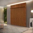 Ver imagem 5 de Painel Ripado para TV até 75 Polegadas com MDF 250cmx240cm Led Trento Marrom Freijó