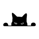 Ver imagem 1 de Adesivo Gatinho Preto Espiando Decorativo