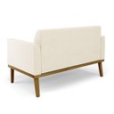 Ver imagem 5 de Conjunto 2 Poltronas e 1 Namoradeira Decorativa Pés Fixo em Madeira Castanho Veludo Bege