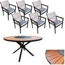 Ver imagem 1 de Mesa de Jantar 1,50m Zurick Madeira Centro Giratório Cadeiras Jardim