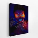 Ver imagem 2 de Mulher com Maquiagem Glitter Neon Quadro Canvas 140x90cm