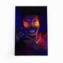 Ver imagem 1 de Mulher com Maquiagem Glitter Neon Quadro Canvas 140x90cm