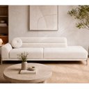 Ver imagem 2 de Sofá Arezzo 3 Lugares Pés Aço Titânio 210cm Terminal Esquerdo Boucle Off White - Sallar Home