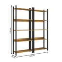 Ver imagem 5 de Estante para Livros Nobre 10 Prateleiras Estilo Industrial Freijó/black - Panorama Móveis