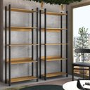 Ver imagem 2 de Estante para Livros Nobre 10 Prateleiras Estilo Industrial Freijó/black - Panorama Móveis