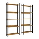 Ver imagem 3 de Estante para Livros Nobre 10 Prateleiras Estilo Industrial Freijó/black - Panorama Móveis
