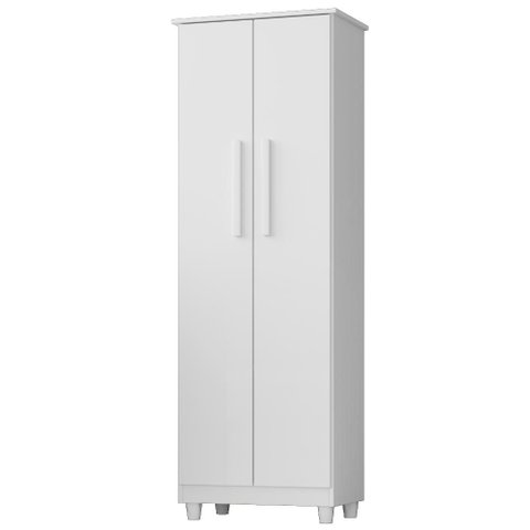 Armario para Lavanderia Multiuso 2 Portas 143x53 cm Nina Branco Rudk
