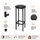 Ver imagem 6 de Conjunto Mesa Bistrô Alabama com 2 Banquetas Estofada Kassel Cor Preto - Kmj