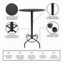 Ver imagem 3 de Conjunto Mesa Bistrô Alabama com 2 Banquetas Estofada Kassel Cor Preto - Kmj
