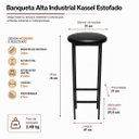 Ver imagem 7 de Conjunto Mesa Bistrô Alabama com 2 Banquetas Estofada Kassel Cor Preto - Kmj