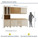 Ver imagem 3 de Cozinha Completa Modulada 5 Peças 13 Portas 2 Gavetas Salvador Bege/Cinamomo/Off White