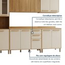 Ver imagem 5 de Cozinha Completa Modulada 5 Peças 13 Portas 2 Gavetas Salvador Bege/Cinamomo/Off White