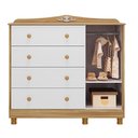 Ver imagem 3 de Cômoda Infantil Elô 1 Porta 4 Gavetas 100% Mdf Branco Brilho/amêndoa - Móveis Peroba