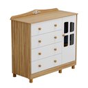 Ver imagem 2 de Cômoda Infantil Elô 1 Porta 4 Gavetas 100% Mdf Branco Brilho/amêndoa - Móveis Peroba