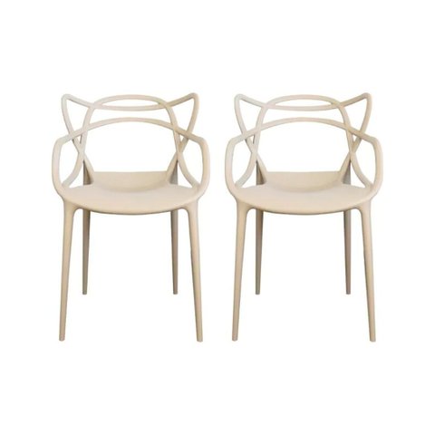 Kit 2 cadeiras Allegra Design Moderno em Polipropileno Empilhável – Para Sala, Cozinha e Escritório 