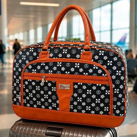 Bolsa Sacola Mala de Viagem Grande 53cm Poliéster Resistente À Água Alça Reforçada Preto