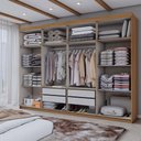 Ver imagem 2 de Guarda-roupa Casal Aurora Radiante 8 Portas 4 Gavetas com Espelho - Panorama Móveis