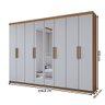 Guarda-roupa Casal Aurora Radiante 8 Portas 4 Gavetas com Espelho - Panorama Móveis - 4