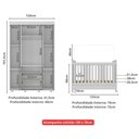 Ver imagem 7 de Berço Americano 3 em 1 com Colchão Incluso/rodízios e Guarda-roupa Pimpolho Multimóveis Branco
